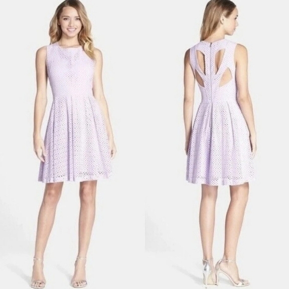 Betsey Johnson Dresses & Skirts - Betsey Johnson Lavender Eyelit Dress Size‎ 12, Cut out Summer Dress